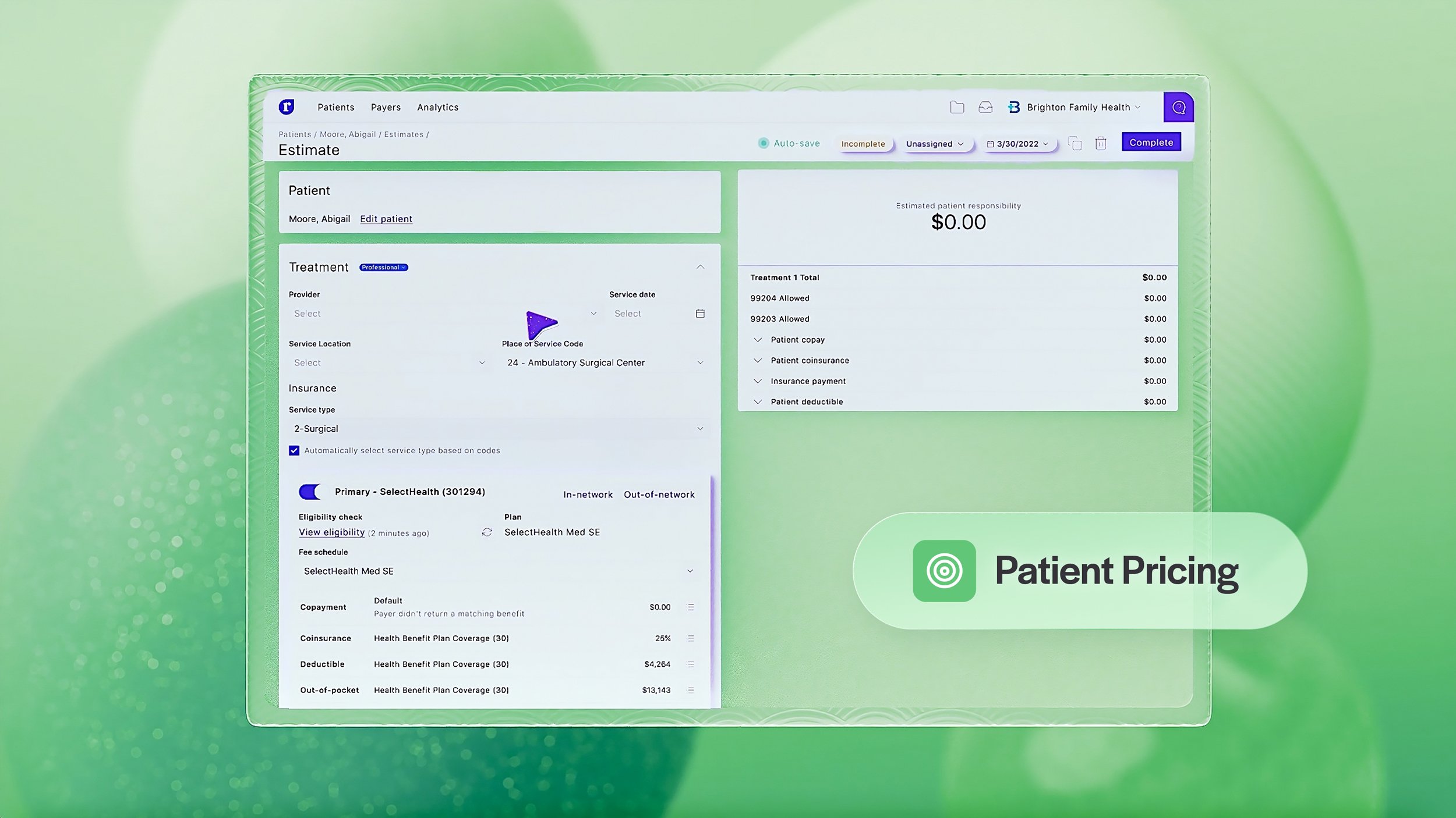 release notes _patient pricing